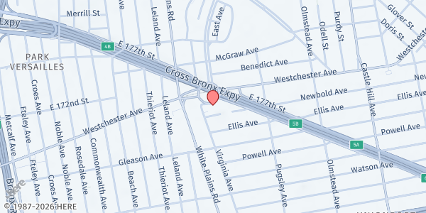 Map showing Parkchester Green Farms Deli at 88 Hugh J. Grant Circle, New York, NY