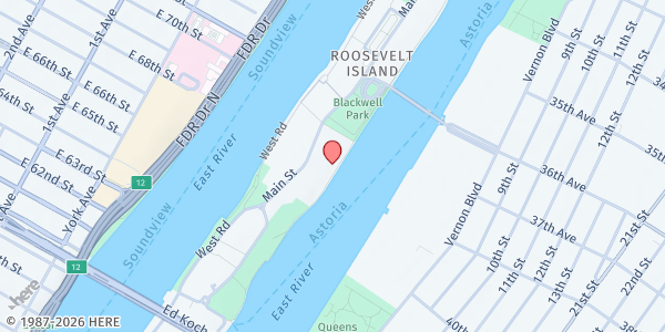 Map showing Roosevelt Island Disabled Association - Main Distribution Site at 548a Main Street, Lower Level, New York, NY