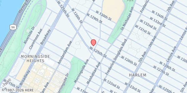 Map showing Saint Joseph of the Holy Family at 405 West 125th Street, New York, NY