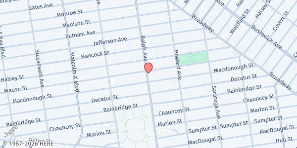 Map showing Unity Faith Outreach Program - Main Location at 179 Ralph Avenue, New York, NY