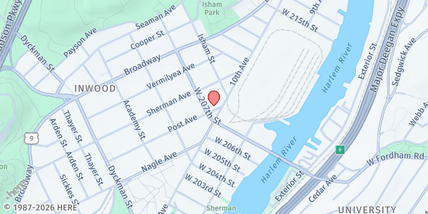 Map showing WORLDWIDE MISSIONARY MOVEMENT/CENTRO EVANGELISTICO MMM, IN at 148 POST AVENUE, New York, NY