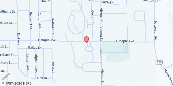 Map showing Wayne Finger Lakes BOCES Conference Center PUP at 131 Drumlin Court, Newark, NY