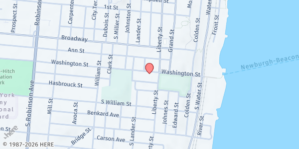 Map showing AME Zion Church of Newburgh at 109 Washington St, Newburgh, NY