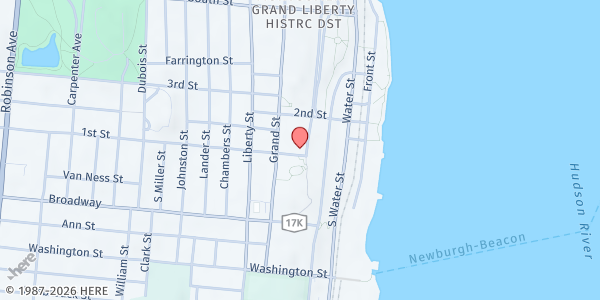 Map showing Ebenezer Baptist Church at 76 1st St, Newburgh, NY