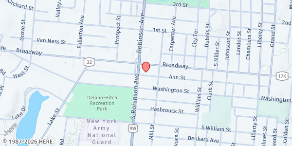 Map showing May Lou's Kitchen at 292 Ann Street, Newburgh, NY