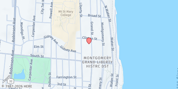 Map showing Newburgh Tabernacle - Food Distribution Center at 251 Grand St, Newburgh, NY