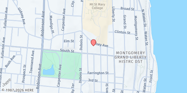 Map showing Saint Mary's Outreach - Saint Vincent De Paul Veterans' Food Pantry - Food Distribution Center at 180 South St, Newburgh, NY