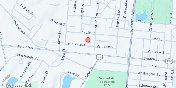 Map showing SALV ARMY NEWBURGH FOOD PANTRY at 234 Van Ness Street, Newburgh, NY