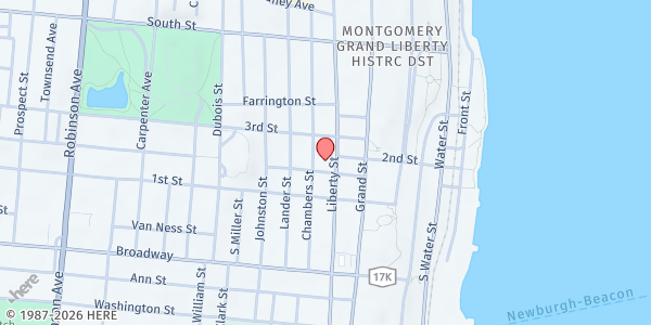 Map showing St. Mary's Outreach/St. Vincent De Paul Veterans' Food Pantry at St. Mary's Outreach/St. Vincent De Paul/Veteran's, Newburgh, NY