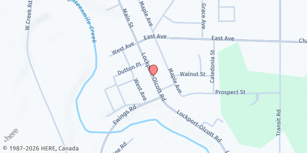 Map showing FIRST BAPTIST CHURCH OF NEWFANE FOOD PANTRY at 2737 East Main Street, NEWFANE, NY