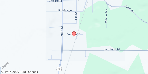 Map showing EDEN-NORTH COLLINS FOOD PANTRY at 2059 FRANKLIN STREET, NORTH COLLINS, NY