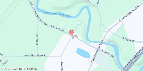 Map showing OPERATION GOOD NEIGHBOR PANTRY - Mobile Distribution at 2030 SOUTH CREEK ROAD, NORTH EVANS, NY