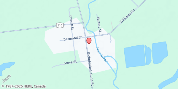 Map showing Tri-Town Food Pantry at 1979 State Highway 11C - Back of Bldg., North Lawrence, NY