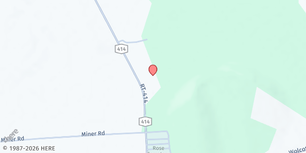 Map showing Shady Brook Plaza at 4500 NYS Route 414, North Rose, NY