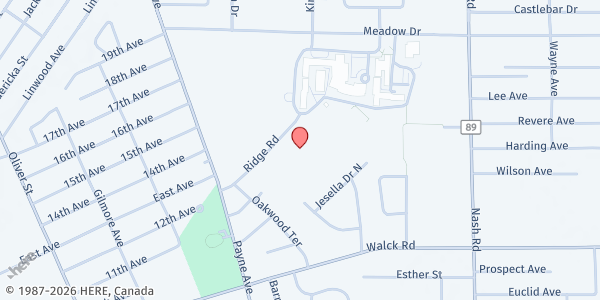 Map showing North Tonawanda Inter-Church Food Pantry - Food Distribution Center at 100 Ridge Rd, North Tonawanda, NY