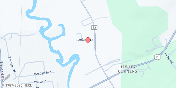 Map showing Catholic Charities Of Chenango County - Food Distribution Center at 105 Leilanis Ln, Norwich, NY