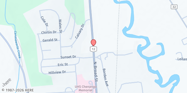 Map showing Pires Farm Stand at 6066 State Highway 12, Norwich, NY