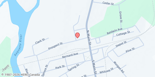 Map showing United Methodist Church at 10 Prospect St, Norwood, NY