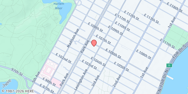 Map showing St. Cecilia's Food Pantry at 125 East 105Th  Street, NY, NY