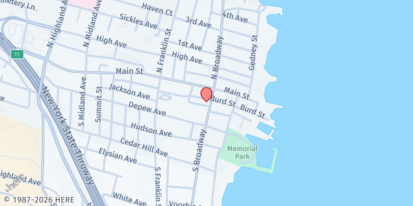 Map showing First Reformed Church of Nyack at 18 S. Broadway, Nyack, NY