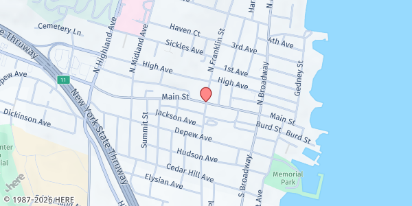 Map showing Nyack Farmers' Market - Main Municipal Lot at Main Street and Franklin Street, Nyack, NY
