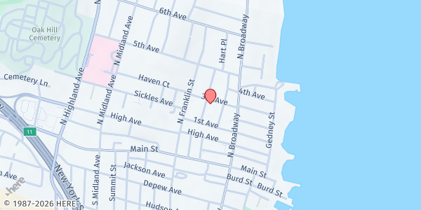 Map showing St. Ann's Food Cupboard at 33 Jefferson St., Nyack, NY