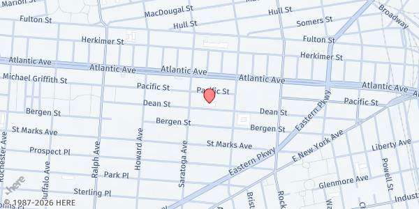 Map showing Foundation for Veterans Helping Veterans and Their Community at 2163 Dean Street, Ocean Hill, NY