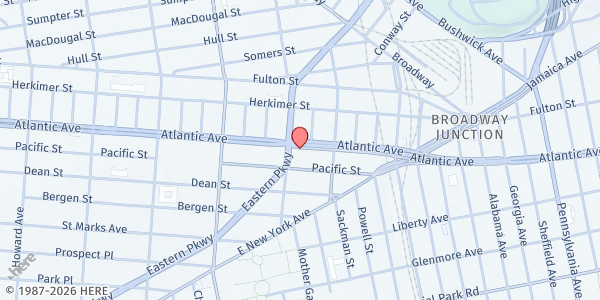 Map showing True Holy Church Of God And Christ Jesus at 2336 Atlantic Avenue, Ocean Hill, NY