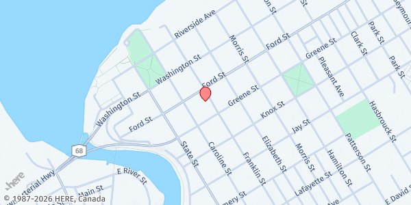 Map showing Ogdensburg - Food$en$e Site at 311 Franklin Street, Ogdensburg, NY