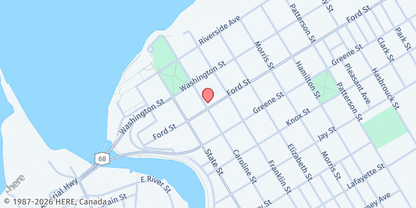 Map showing Ogdensburg Neighborhood Center at 230 Caroline Street, Ogdensburg, NY