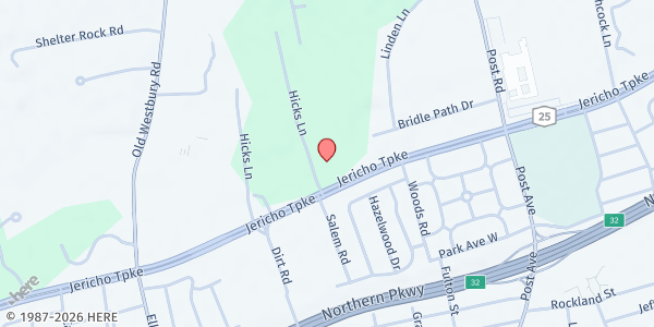 Map showing Feed My Sheep Food Pantry @ SDA Church at 211 Jericho Turnpike, Old Westbury, NY