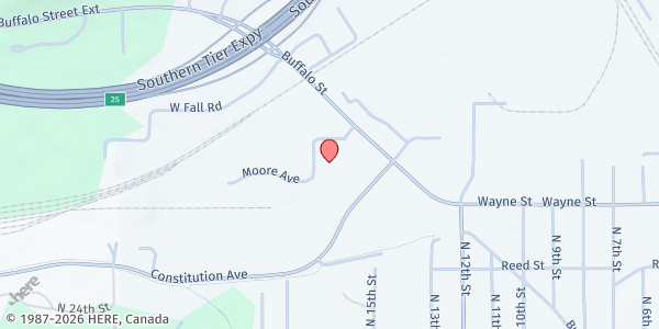 Map showing Cattaraugus County WIC Office at 1 Leo Moss Dr - Suite 4010, Olean, NY