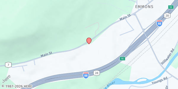 Map showing Brooks' House of BBQ at 5560 State Highway 7, Oneonta, NY