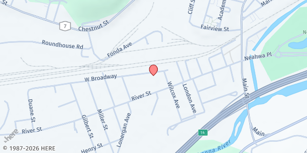 Map showing Opportunities for Otsego WIC - Oneonta at 3 W Broadway, Oneonta, NY