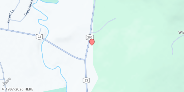 Map showing Seventh Day Adventist Church at 634 NY-205, Oneonta, NY