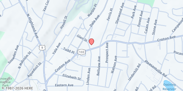 Map showing Ossining Padres Hispanos - FP at 109 Croton Avenue, Ossining, NY