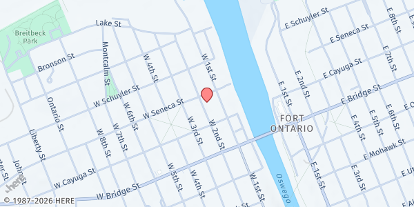 Map showing Salvation Army of Oswego Food Pantry at 73 W. Second Street, Oswego, NY