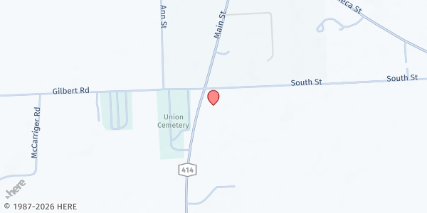 Map showing South Seneca Food Pantry at 7137 North Main Street, Ovid, NY