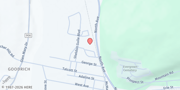 Map showing COUNTRYSIDE CAFE at 9 Sheldon Guile Boulevard, Owego, NY