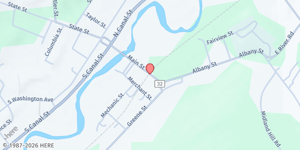 Map showing United Church of Oxford at 16 Fort Hill Park, Oxford, NY