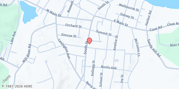 Map showing NSCC Hope For LI at 213 South Street, Oyster Bay, NY