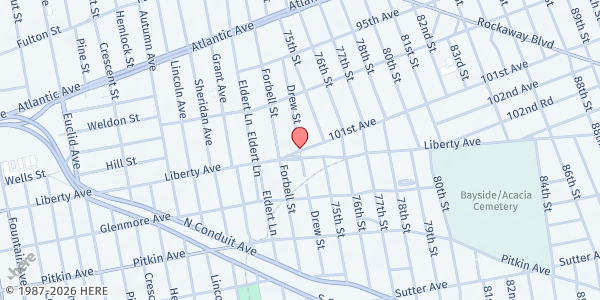 Map showing Muna - Liberty Plaza at 484 Drew Street, Ozone Park, NY