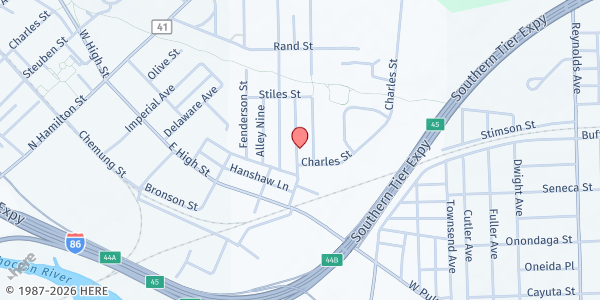 Map showing Christian Hope Center Food Pantry at 22 John St, Painted Post, NY