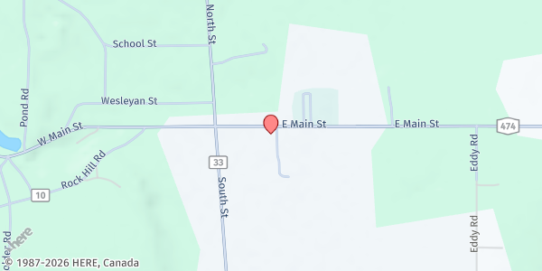 Map showing PANAMA UNITED METHODIST CHURCH at 22 E. MAIN STREET, PANAMA, NY