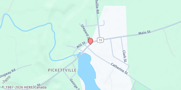 Map showing Parishville Neighborhood Center Food Pantry at 1772 NY 72, Parishville, NY