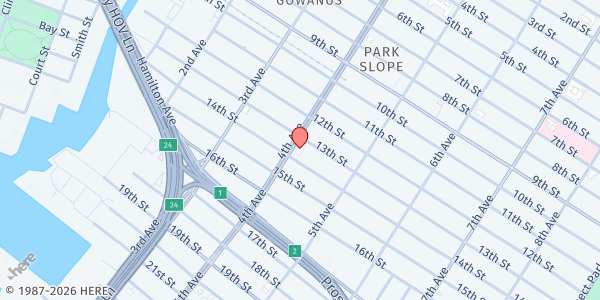 Map showing CHIPS Mobile Pantry @ PS 124 at 515 4th Avenue, Park Slope, NY