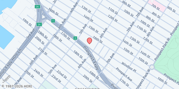 Map showing Prospect Hill Senior Service Center at 283 Prospect Avenue, Park Slope, NY