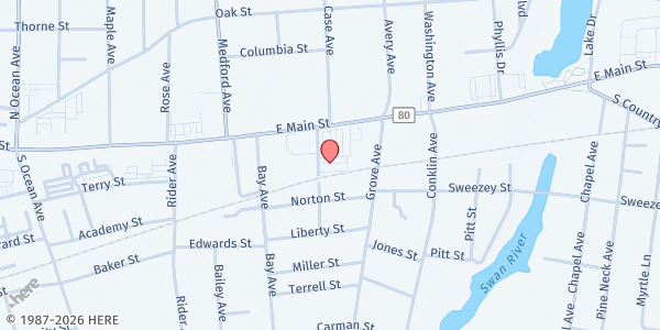 Map showing Angels Of Long Island - Patchogue at 350 E Main St, Patchogue, NY