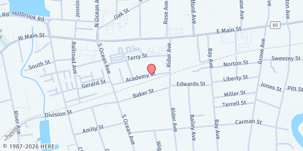 Map showing Lighthouse Mission - Academy St at Academy St., Patchogue, NY