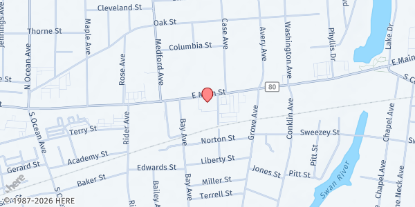 Map showing Ministerio Redes - Patchogue at 326 East Main Street, Patchogue, NY